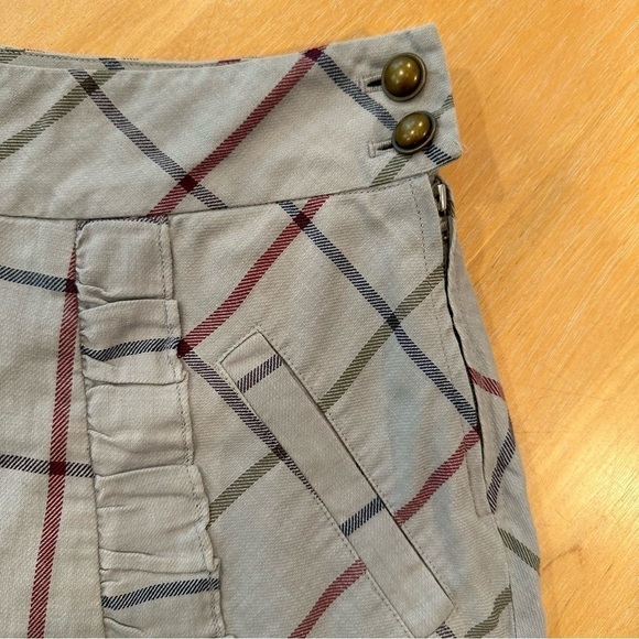Edme‎ & Esyllte Womens Skirt 2 Anthropologie Gray Plaid Lace Lined Preppy - Picture 4 of 11